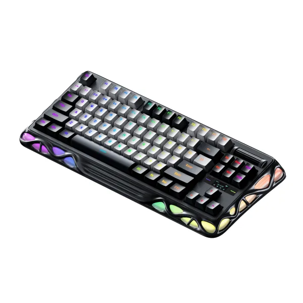 Hollow RGB Hot-swappable Three-mode Connected Mechanical Keyboard